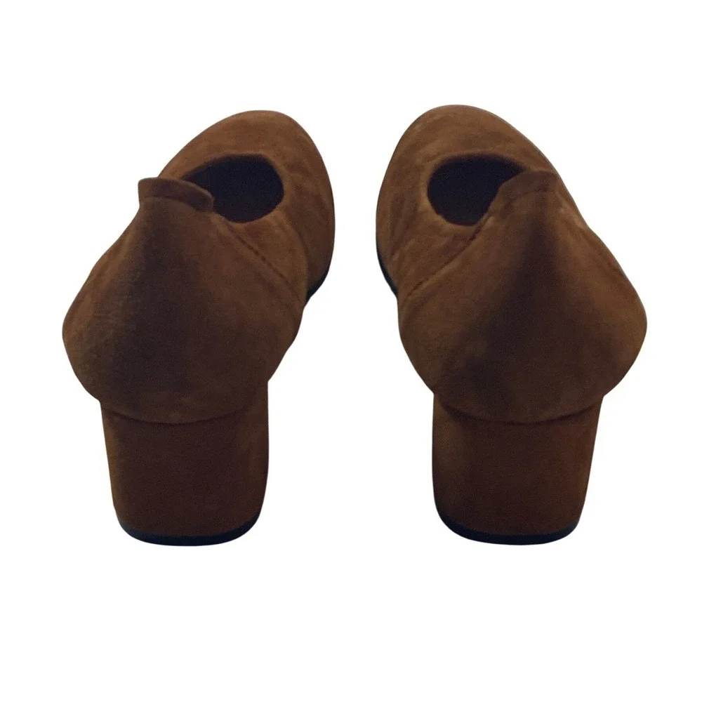 Sabrinas‎ Brown Suede Block Heel Pumps Round Toe Made in Spain EU 38 Womens